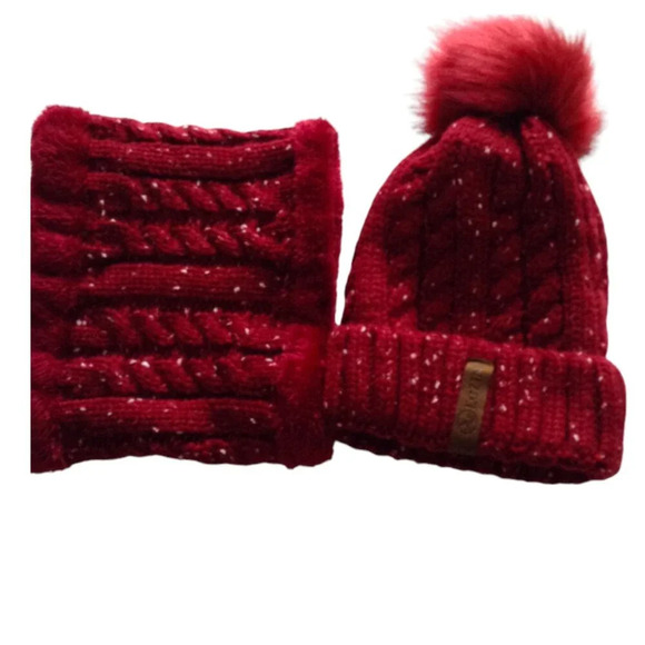 LCZTN Accessories - LCZTN Women's Pom Pom Beanie Hat Scarf Set Fleece Lined Girls Cute Winter Ski